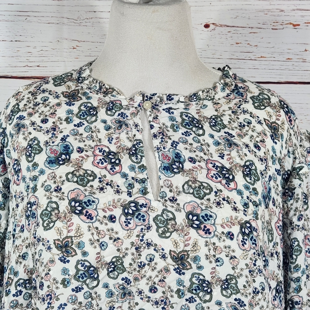 LOFT Plus Floral Print Long Sleeve Women's Top Size 22 New With Tags - Picture 2 of 6